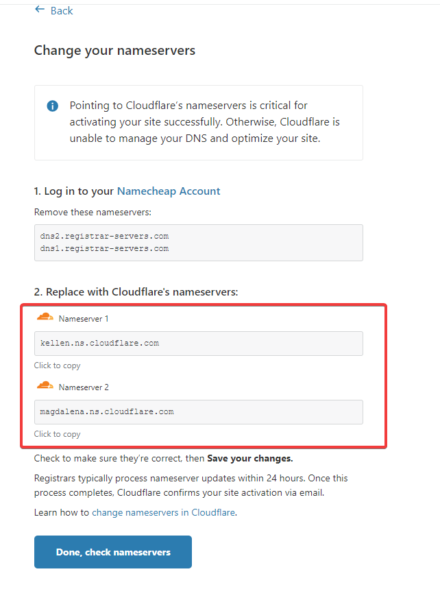 Cloudflare’s nameservers