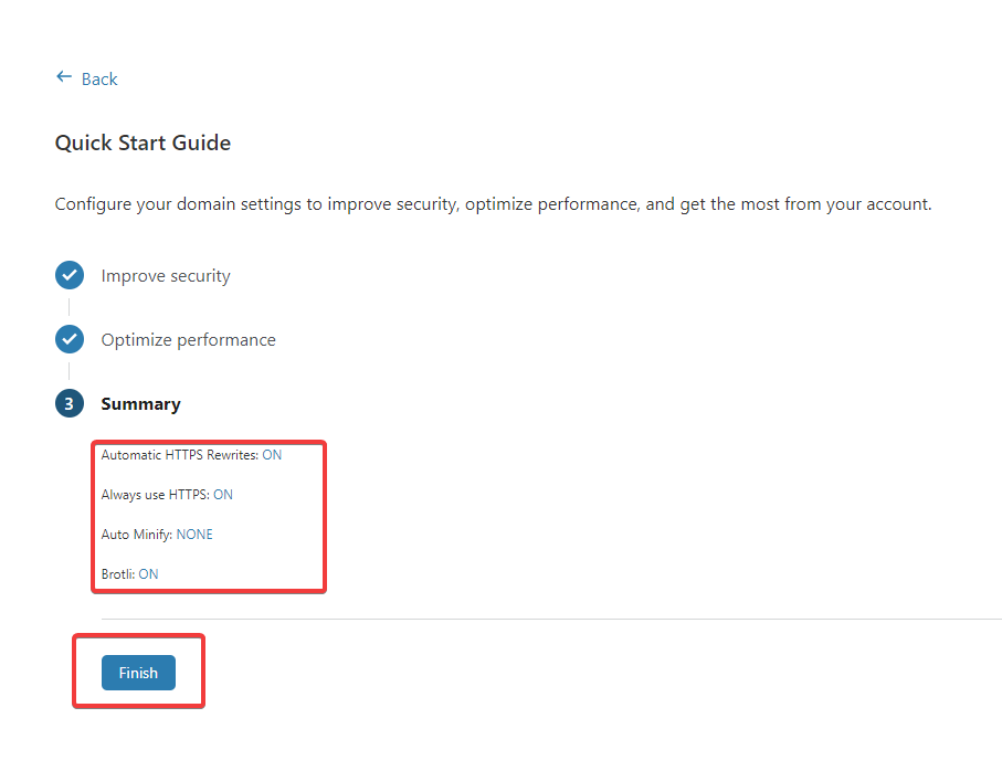 Recommended settings for Cloudflare