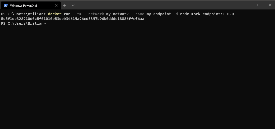 Starting the mock endpoint container on my-network with the name my-endpoint.